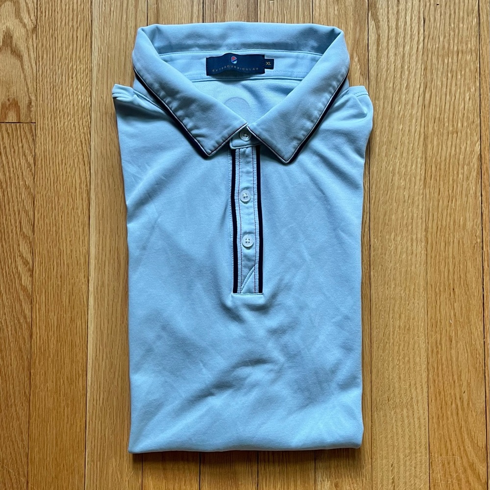 Extracurricular Men’s Short Sleeve Performance Polo Golf Shirt XL Light Blue